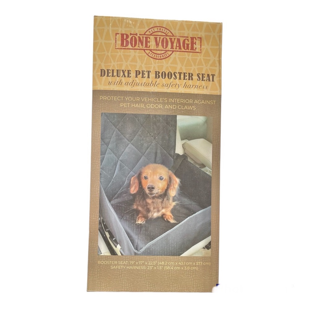 Pet booster seat interior protector with safety harness